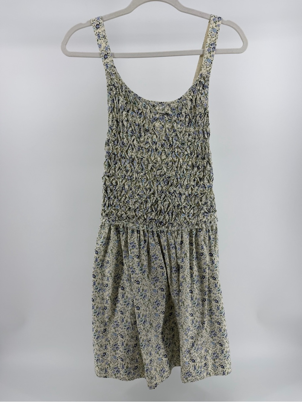 NWT Free People Petunia Mini Dress, Cream Blue Floral, Women's Medium - Picture 2 of 16